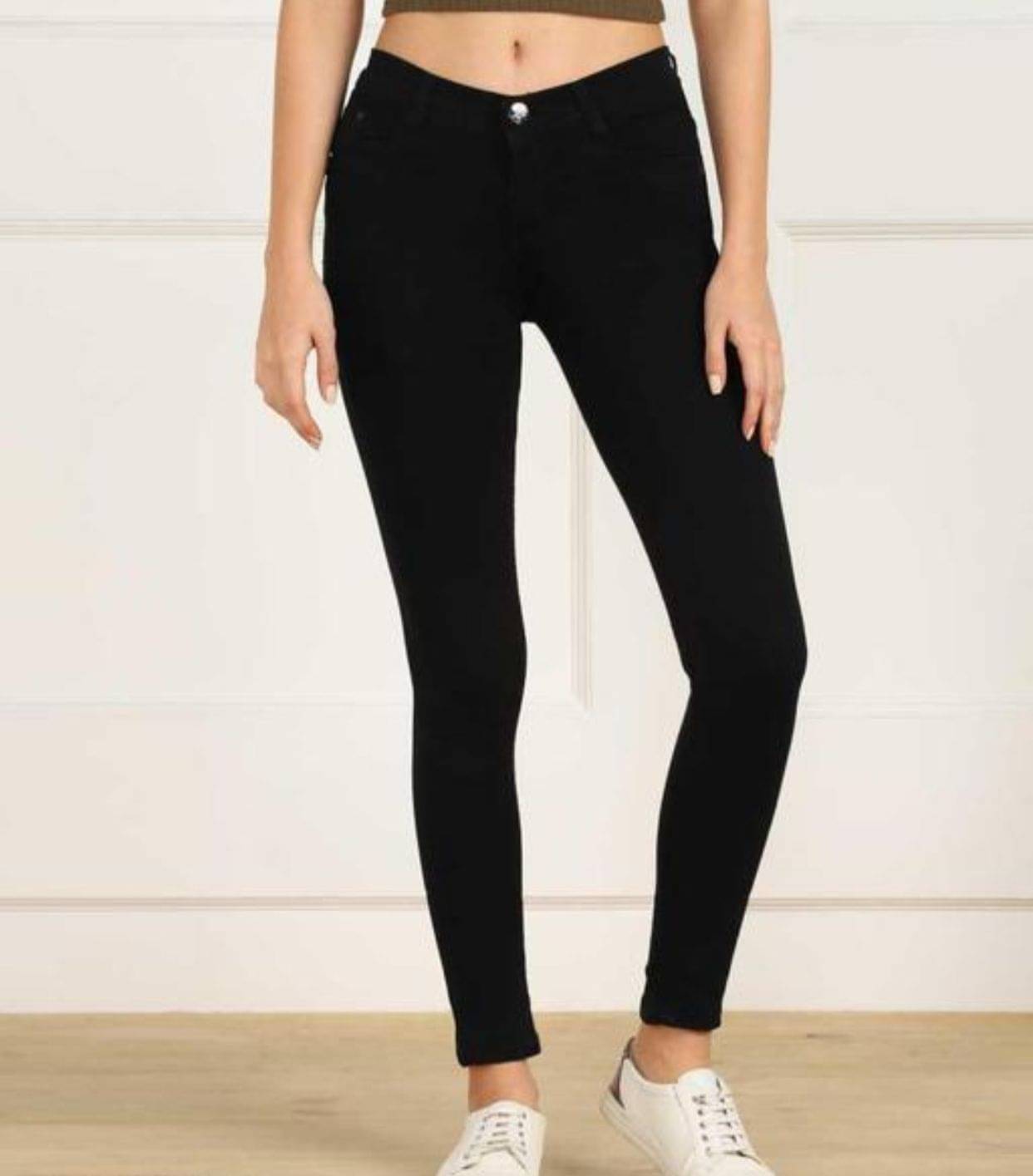     			AD Fashion Women's Skinny Fit High-Rise Jeans ( Black )