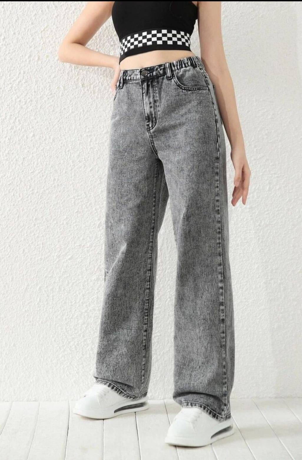     			AD Fashion Women's Straight Fit High-Rise Jeans ( Dark Grey )