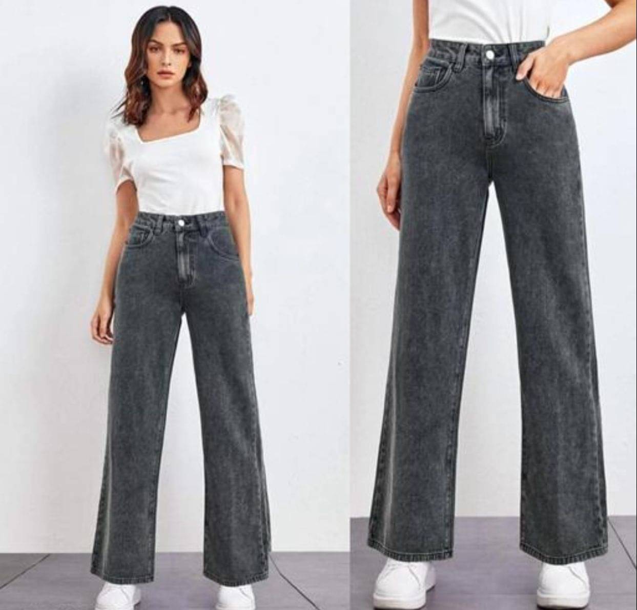    			AD Fashion Women's Straight Fit High-Rise Jeans ( Dark Grey )