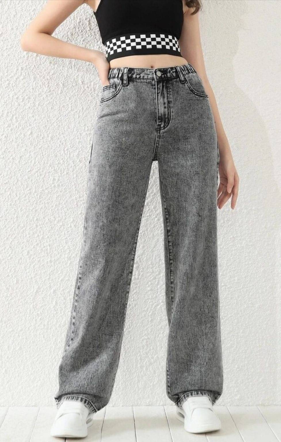     			AD Fashion Women's Straight Fit High-Rise Jeans ( Dark Grey )