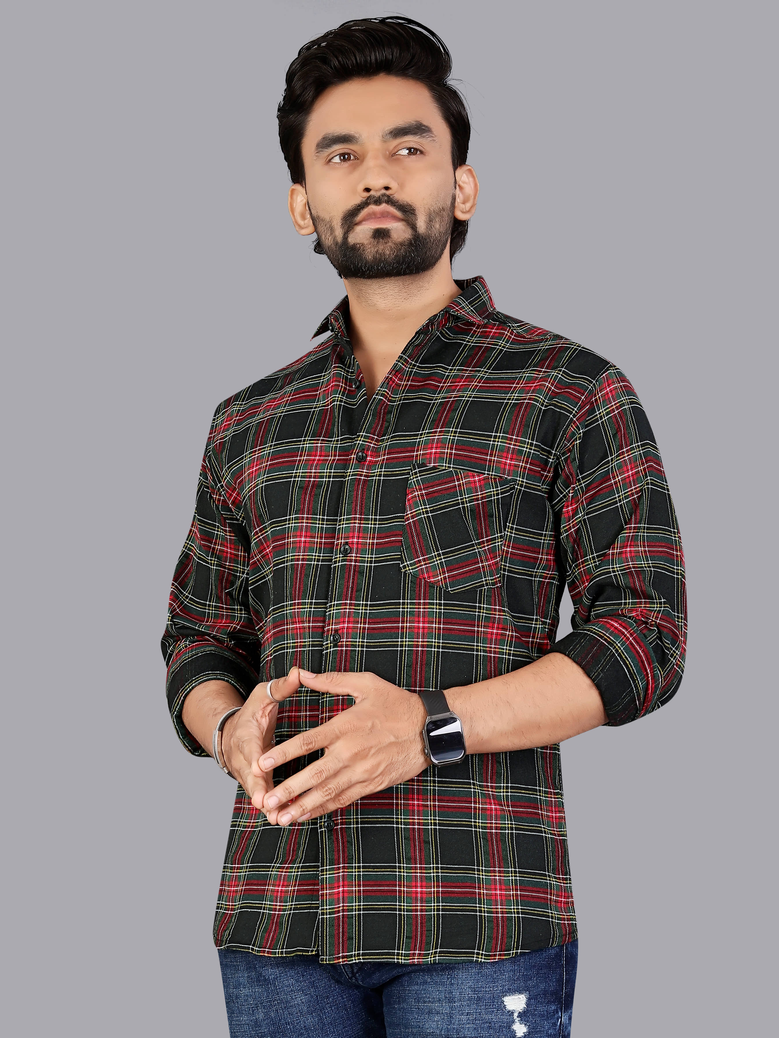 ADWYN PETER 100% Cotton Regular Fit Checks Full Sleeves Men's Casual Shirt - Multicolor 3 ( Pack of 1 )