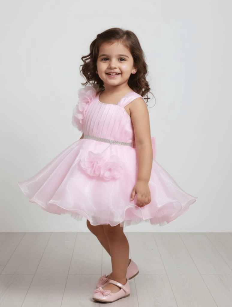 AK SIRIN GARMENTS Net Frock For Girls ( Pack of 1 , Pink )     			AK SIRIN GARMENTS Net Frock For Girls ( Pack of 1 , Pink )