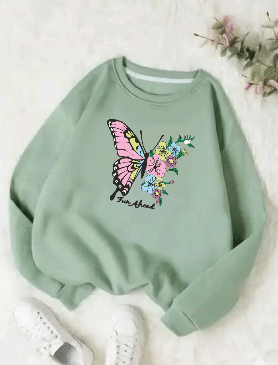     			APEXY Pack of 1 Girls Fleece Sweatshirt ( Mint )