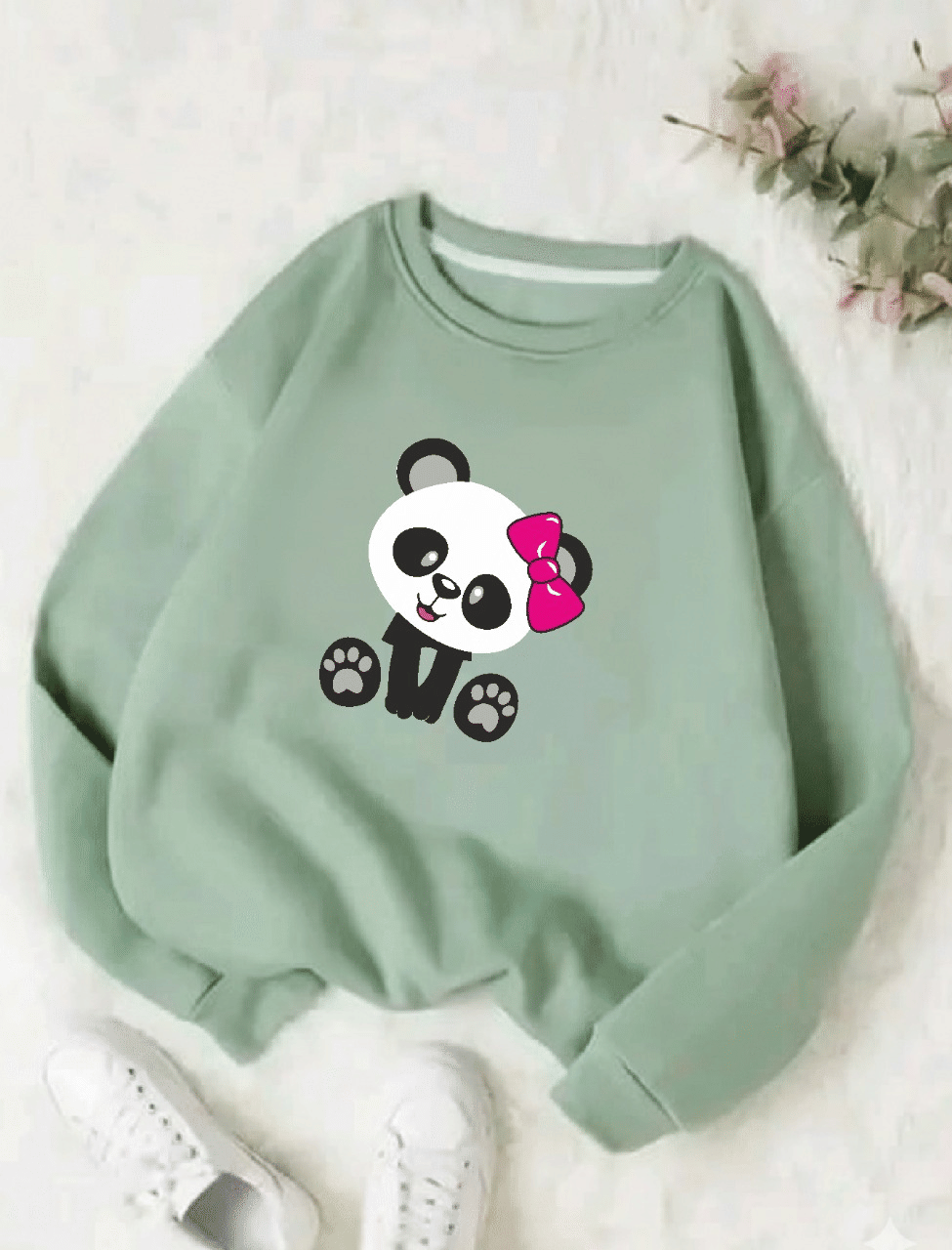     			APEXY Pack of 1 Girls Fleece Sweatshirt ( Light Green )