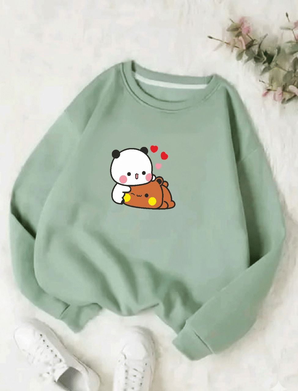     			APEXY Pack of 1 Girls Fleece Sweatshirt ( Avacado Green )