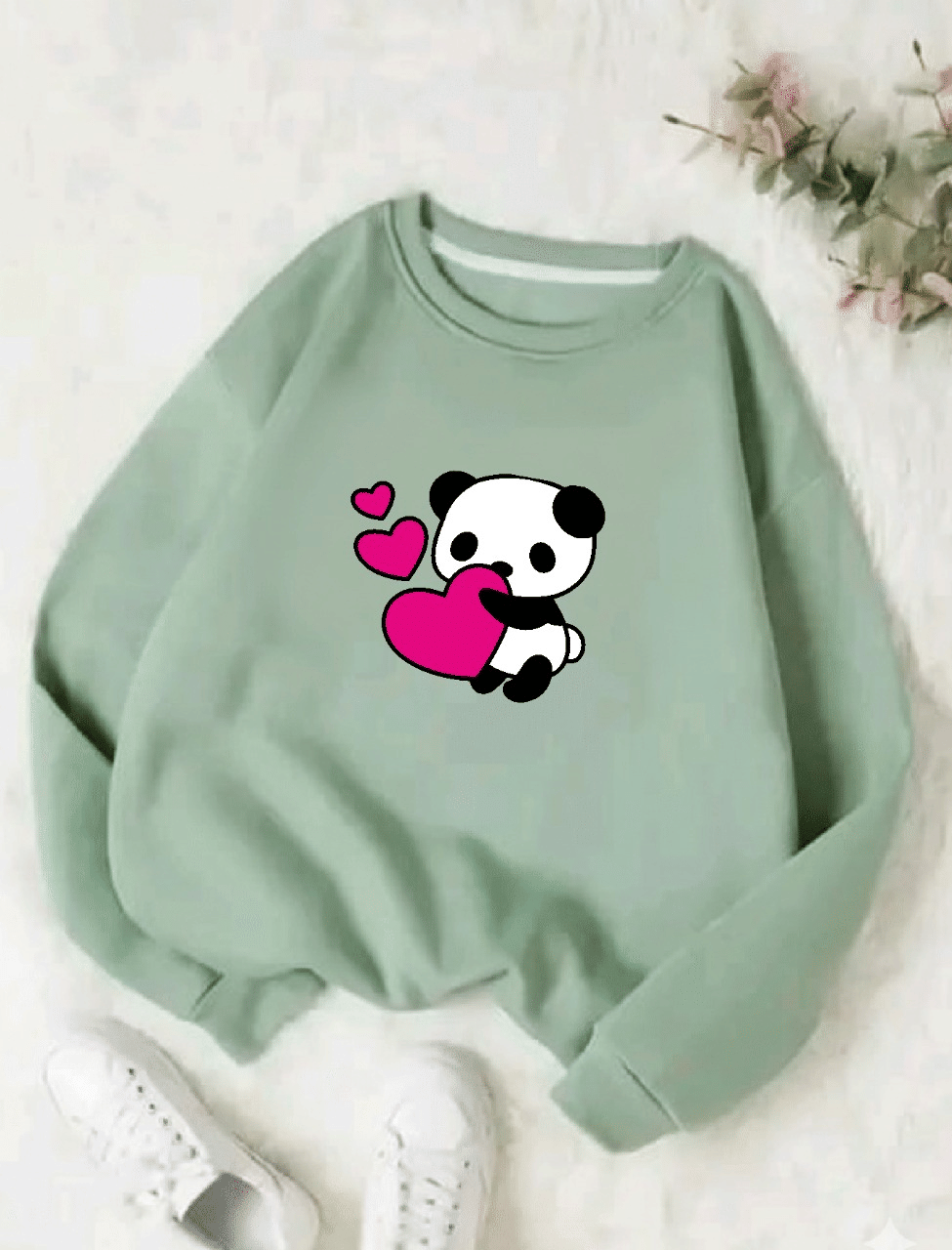     			APEXY Pack of 1 Girls Fleece Sweatshirt ( Apple Green )