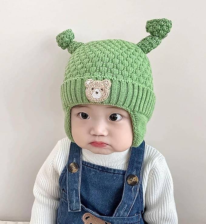     			Adorazone Pack of 1 Unisex for Baby Winter Caps ( Green )