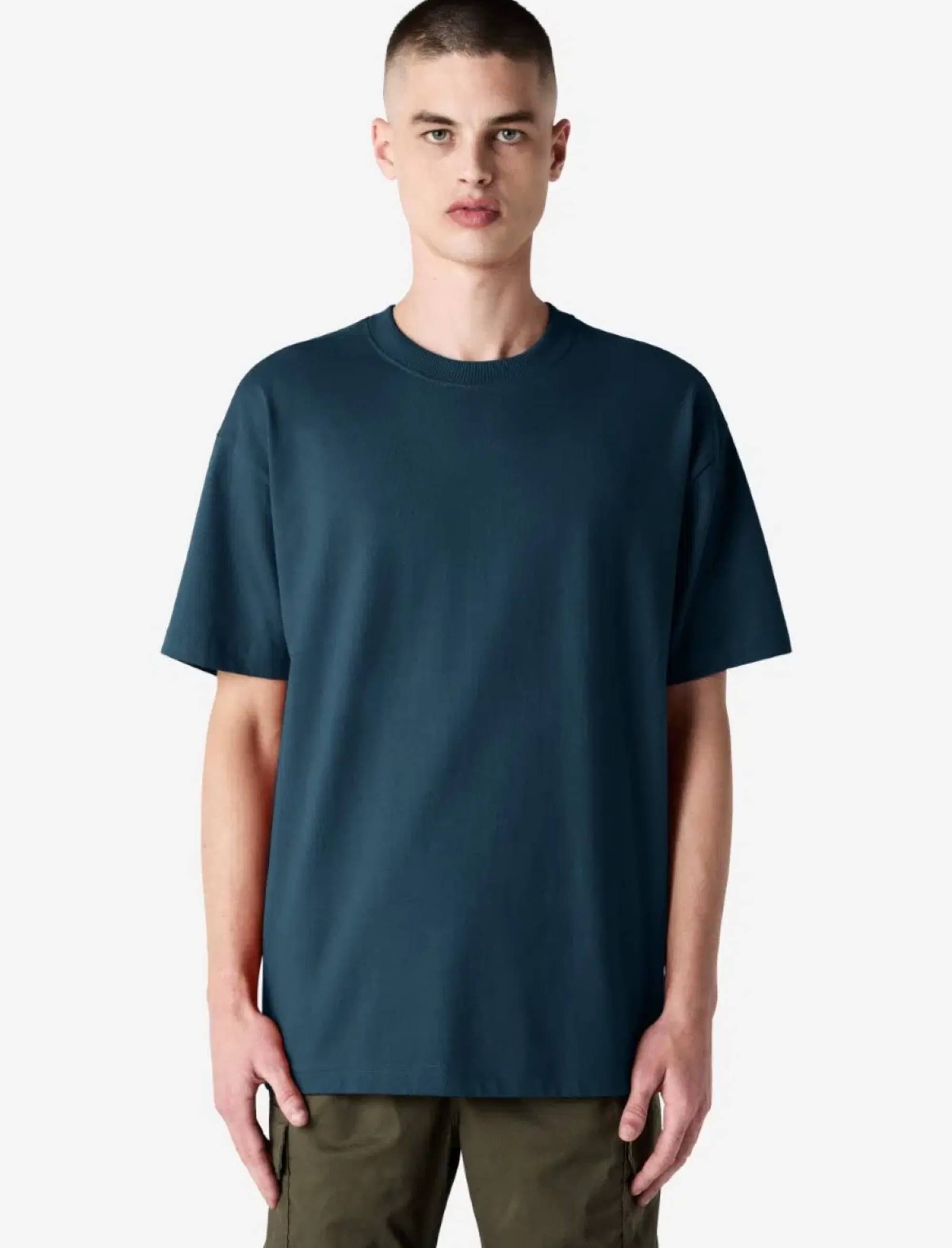     			American Apparel Men Cotton Regular Fit Solid T-Shirt ( Blue )