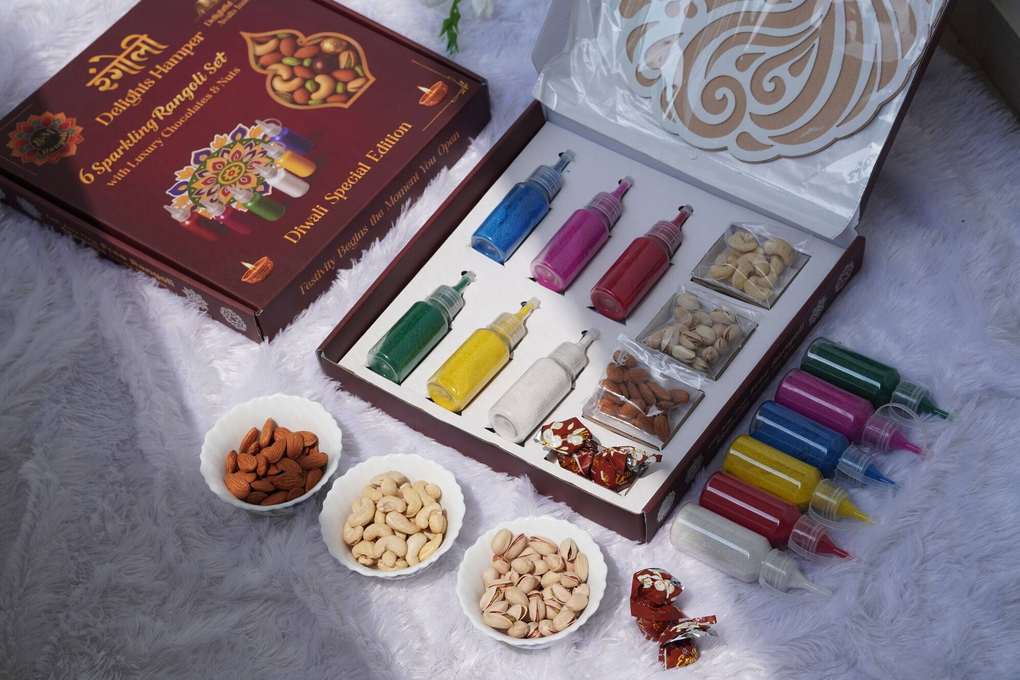     			BM RANGOLI Maroon Powder Rangoli - More Than 50