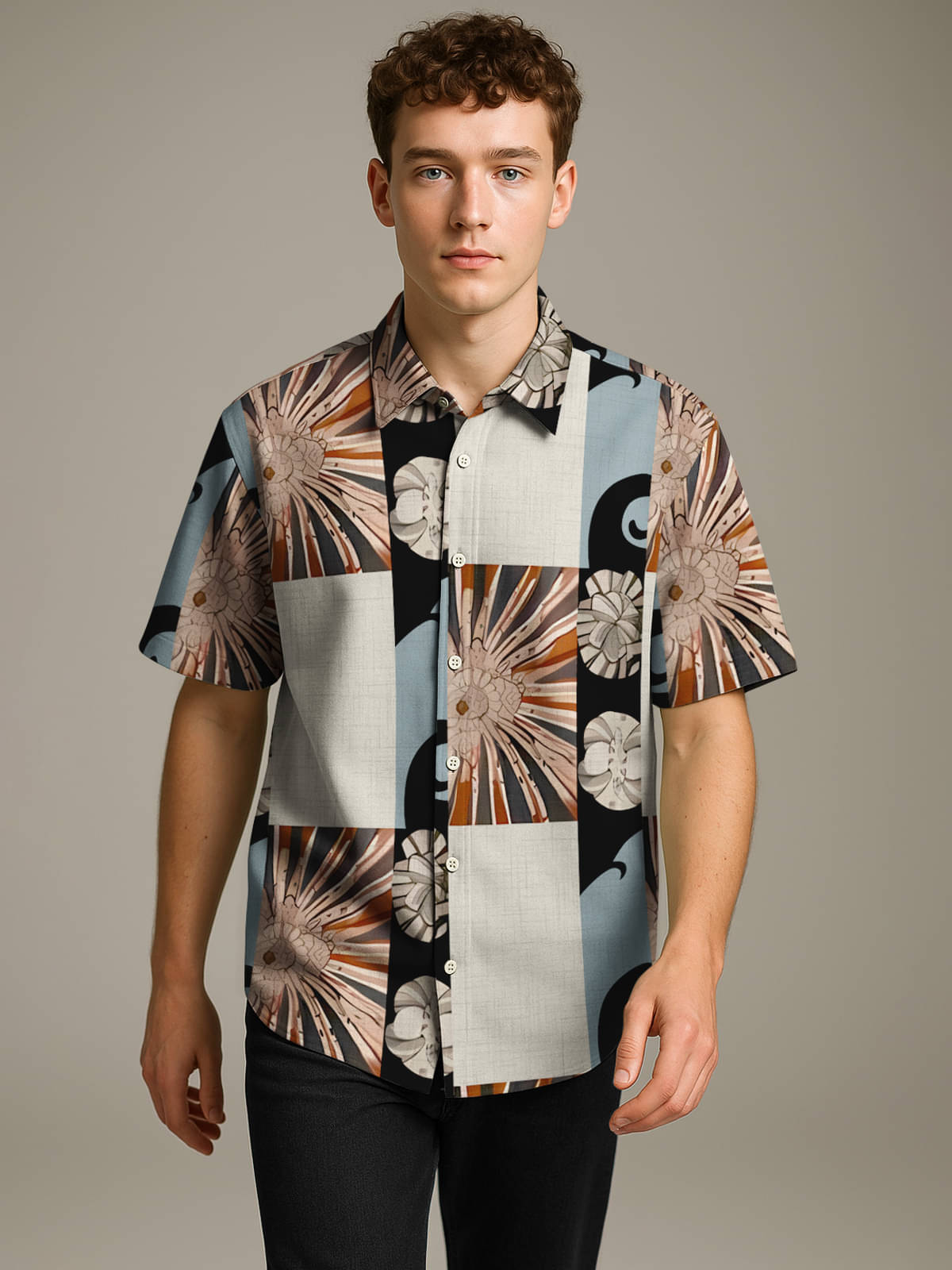 BULLMER Cotton Blend Regular Fit Printed Half Sleeves Men's Casual Shirt - Orange ( Pack of 1 ) BULLMER Cotton Blend Regular Fit Printed Half Sleeves Men's Casual Shirt - Orange ( Pack of 1 )