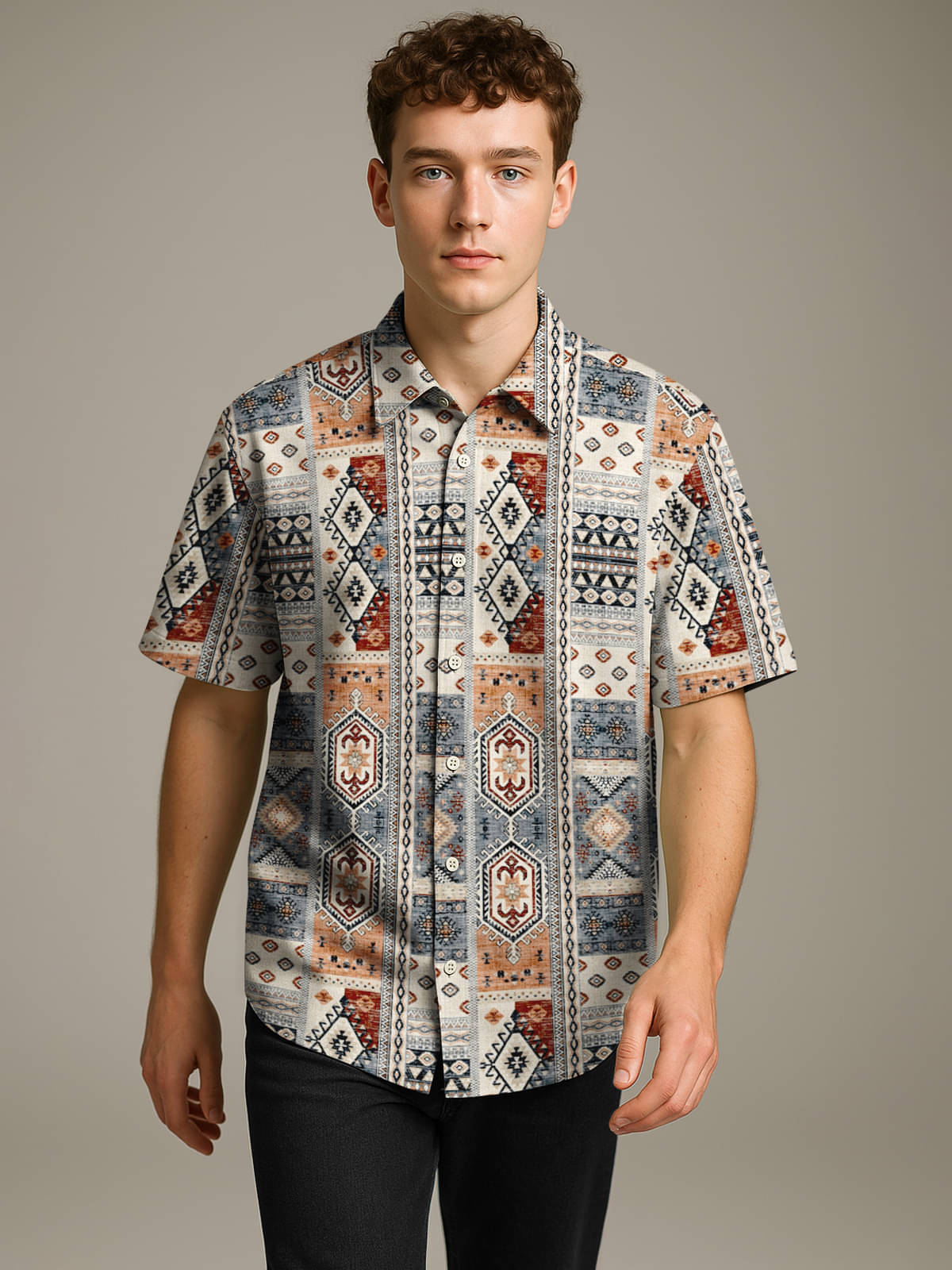 BULLMER Cotton Blend Regular Fit Printed Half Sleeves Men's Casual Shirt - Orange ( Pack of 1 ) BULLMER Cotton Blend Regular Fit Printed Half Sleeves Men's Casual Shirt - Orange ( Pack of 1 )