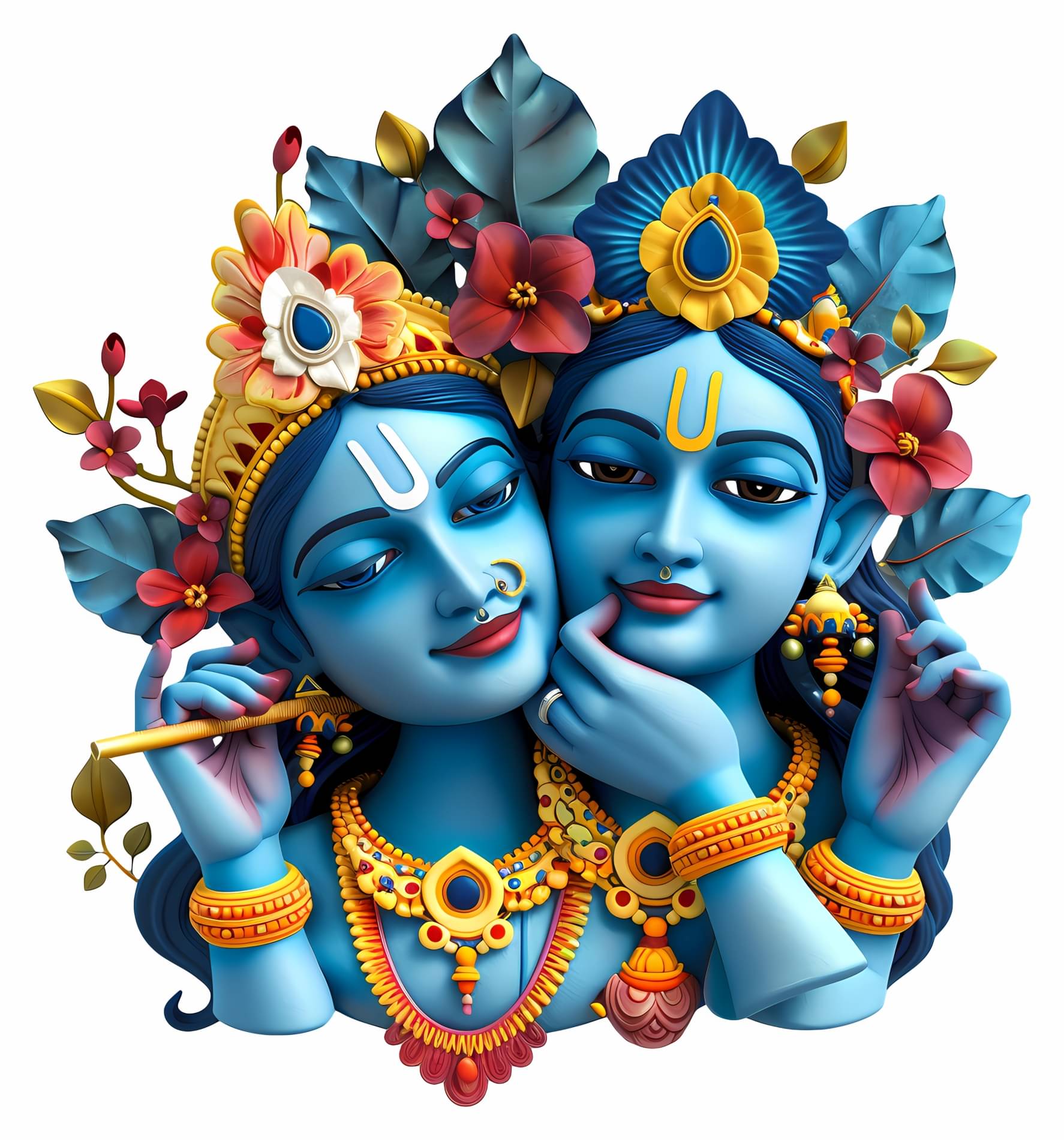     			Beautiful Radha Krishna 18x18 Inches PVC Wall Sticker