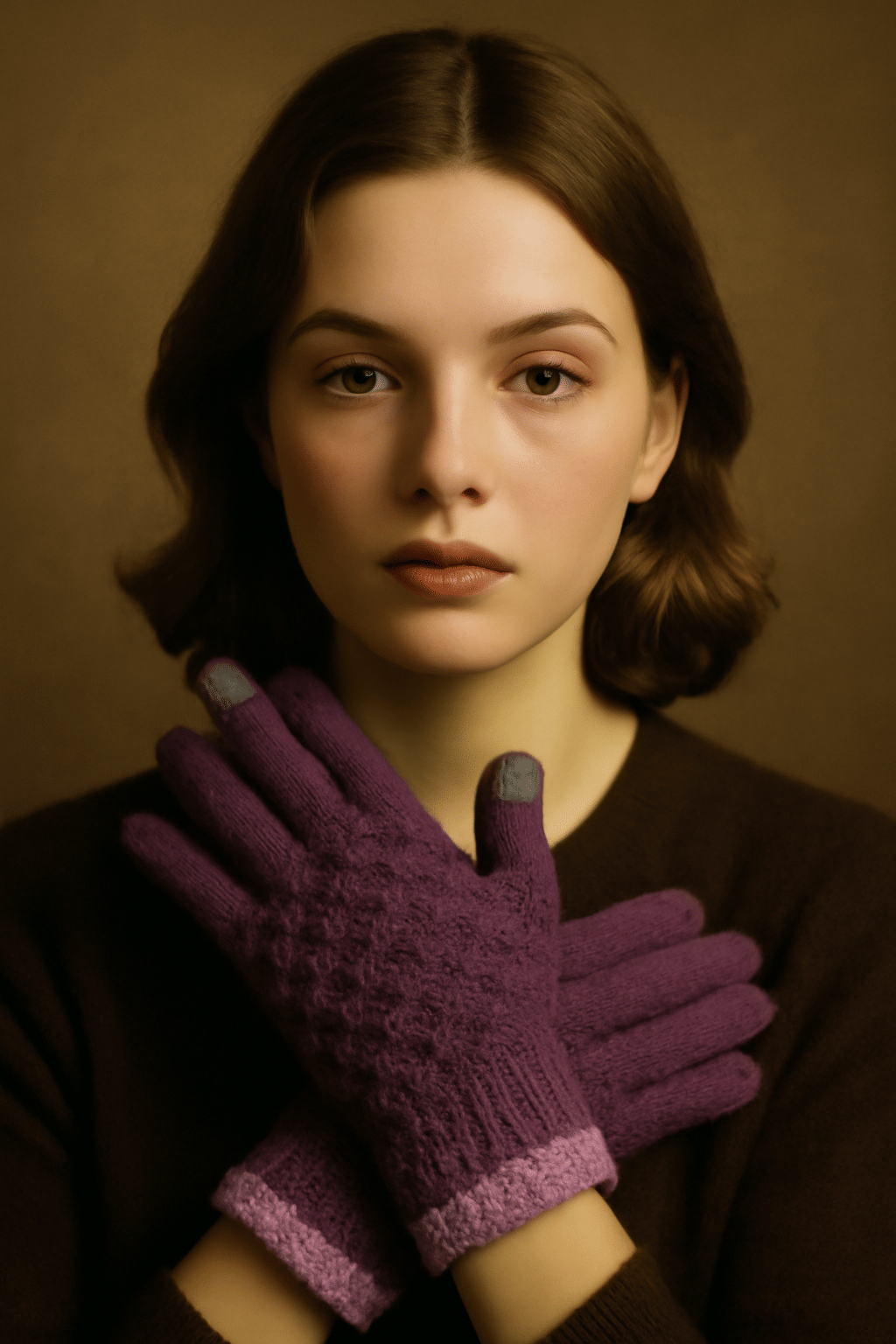     			Bizarro.in Purple Women's Woollen Gloves ( Pack of 1 )