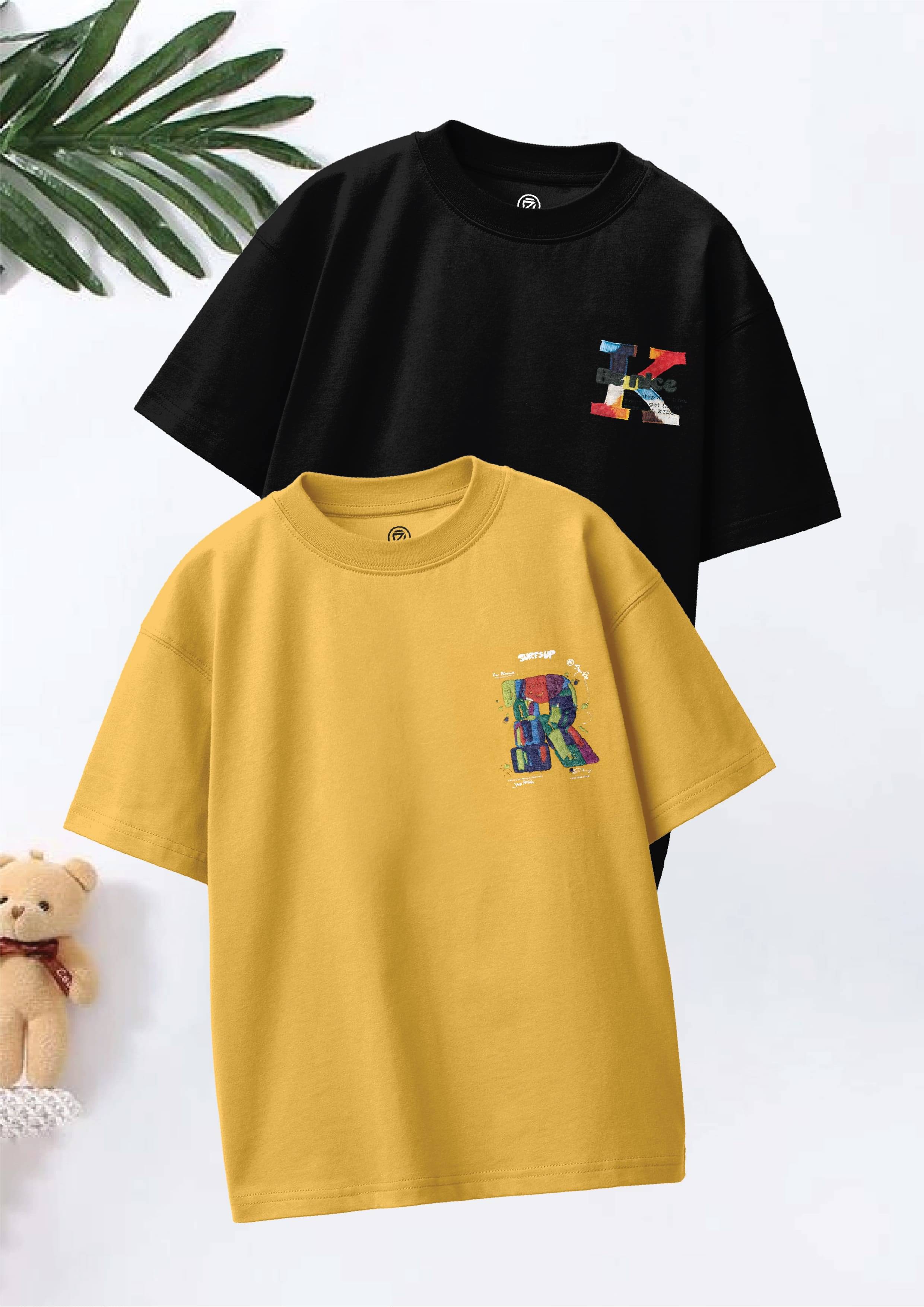    			CODEZ Pack of 2 Boys Cotton Blend T-Shirt ( Multicolor1 )