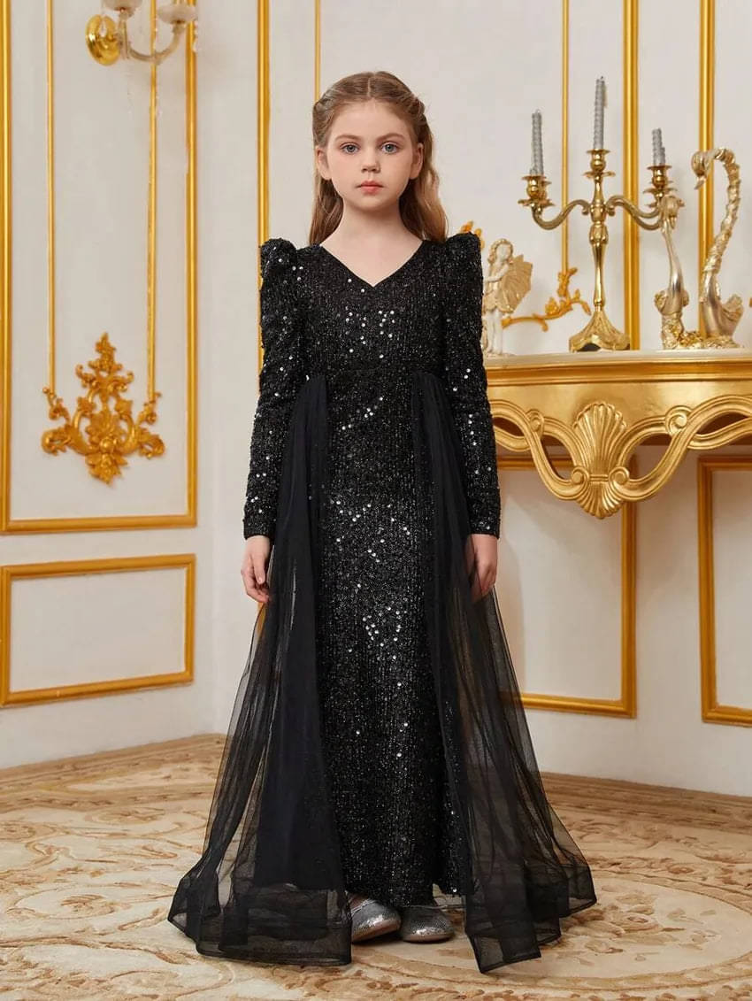     			Charvi Viscose Gown For Girls ( Pack of 1 , Black )