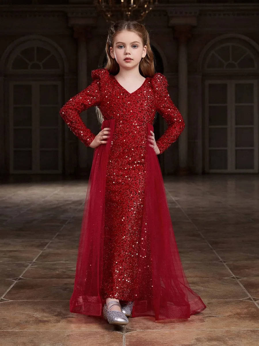     			Charvi Viscose Gown For Girls ( Pack of 1 , Maroon )
