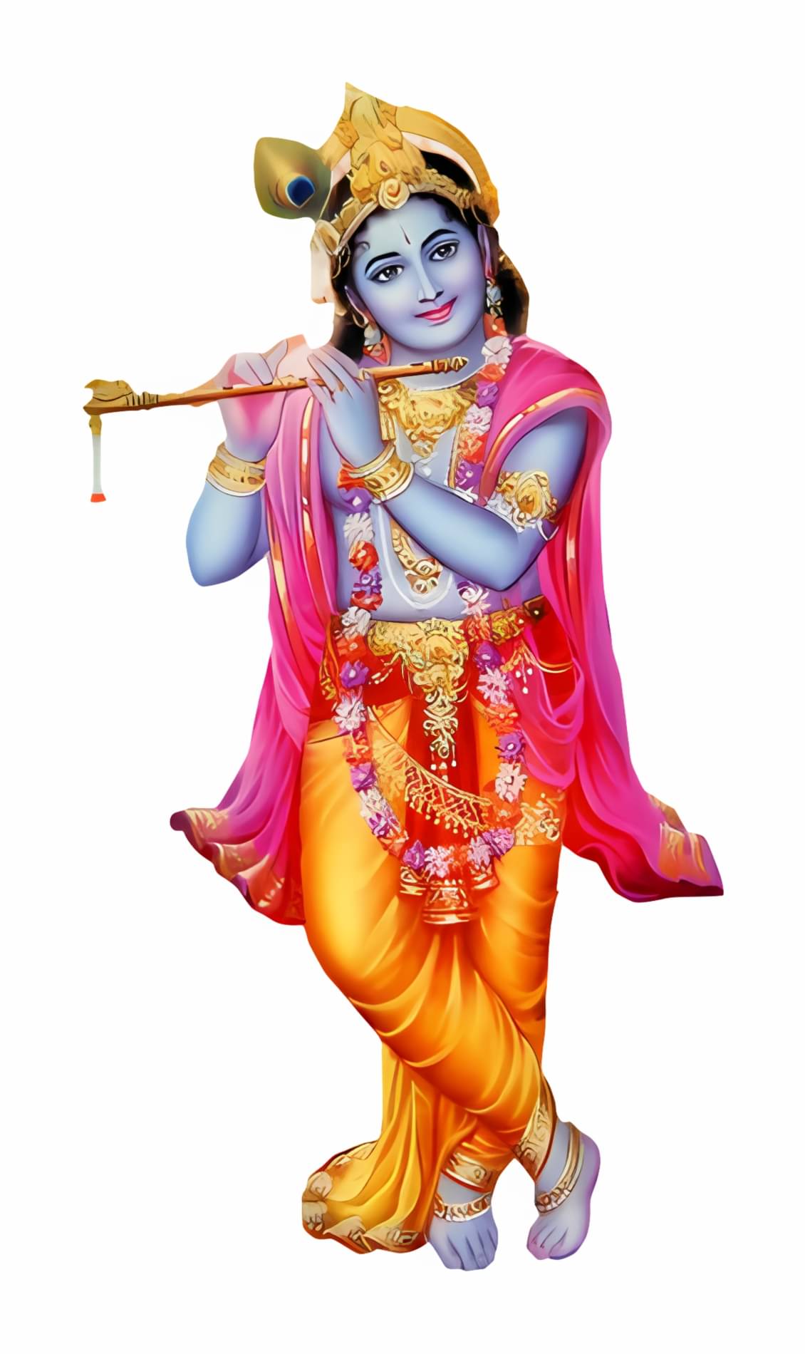     			Elegantt Lord Krishna Playing Flute 12x24 Inches PVC Wall Sticker