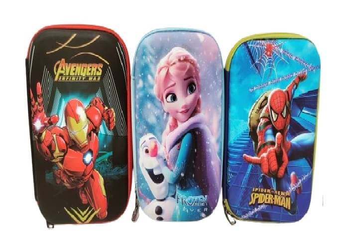     			FREEDY Full jambo Hardtop EVA Pencil Case Stationery Box Pen Holder Zipper Pouch Cosmetics Organizer School Kids Girls/Boys Multipurpose (Pack of 3) Any Random design & color will sent