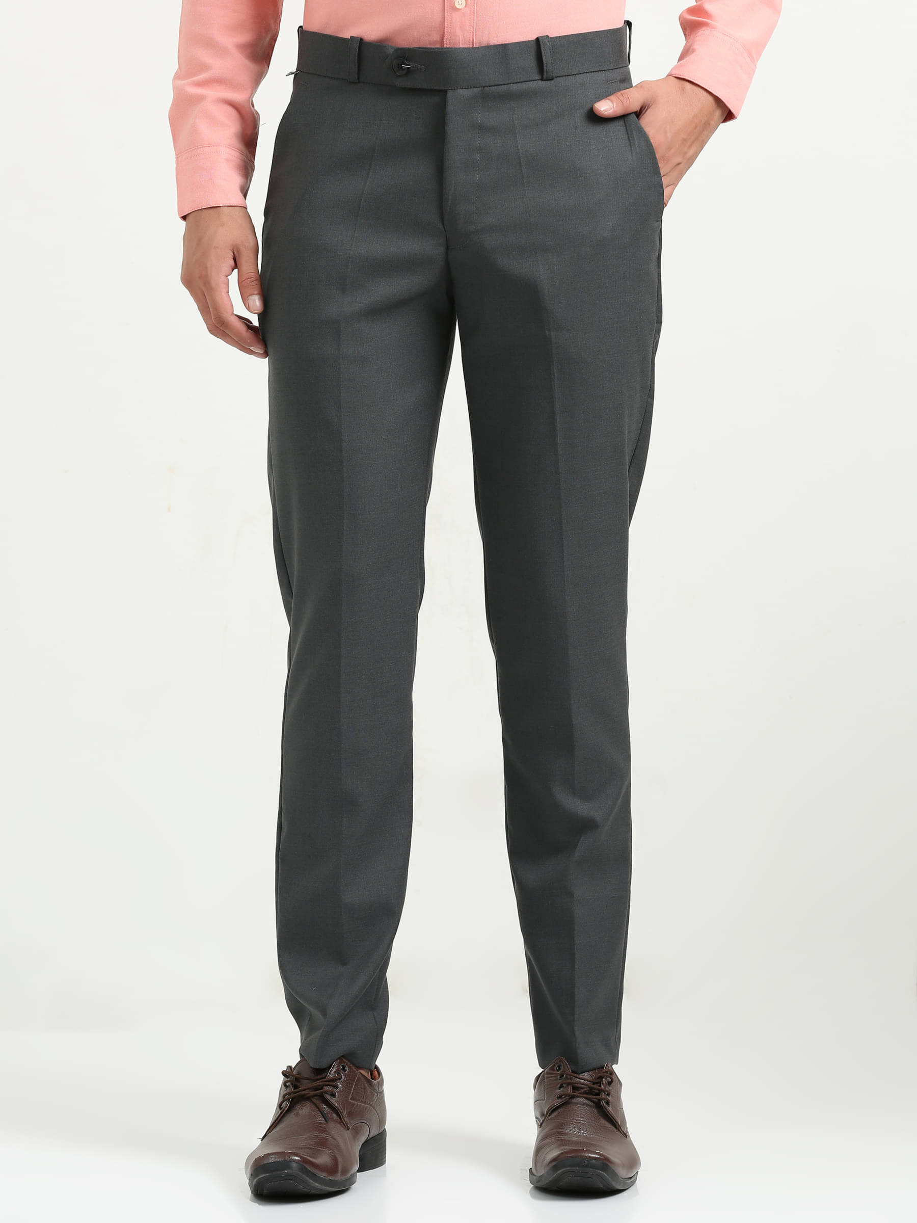     			HETIERS Regular Men's Formal Trouser - Grey ( Pack of 1 )