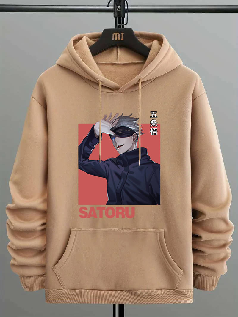     			Hype Thread Fleece Hooded Men's Sweatshirt - Beige ( Pack of 1 )