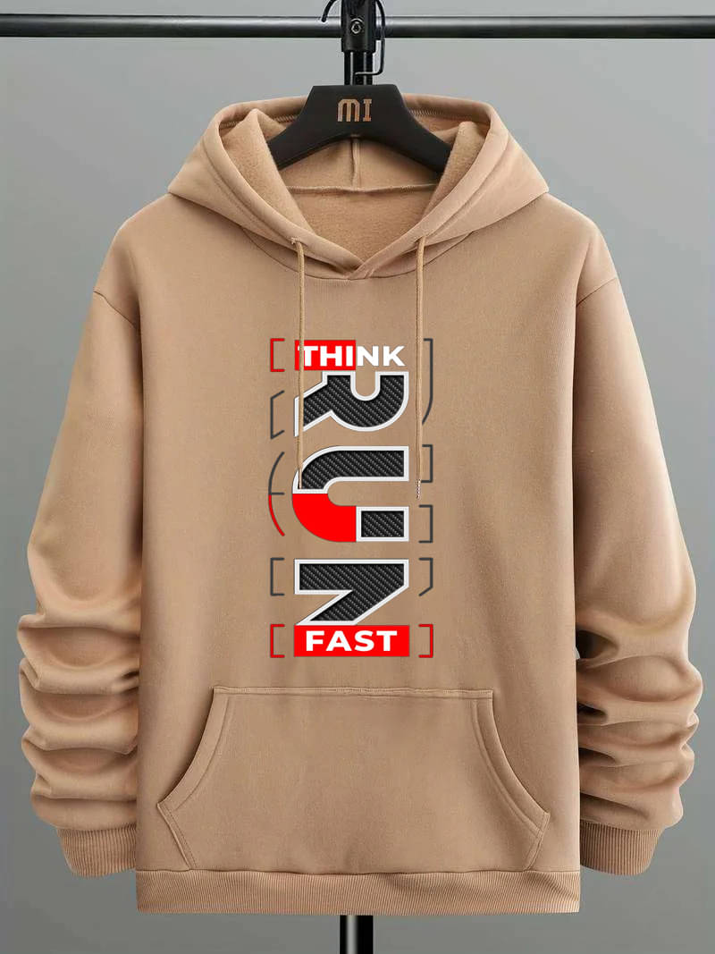    			Hype Thread Fleece Hooded Men's Sweatshirt - Beige ( Pack of 1 )