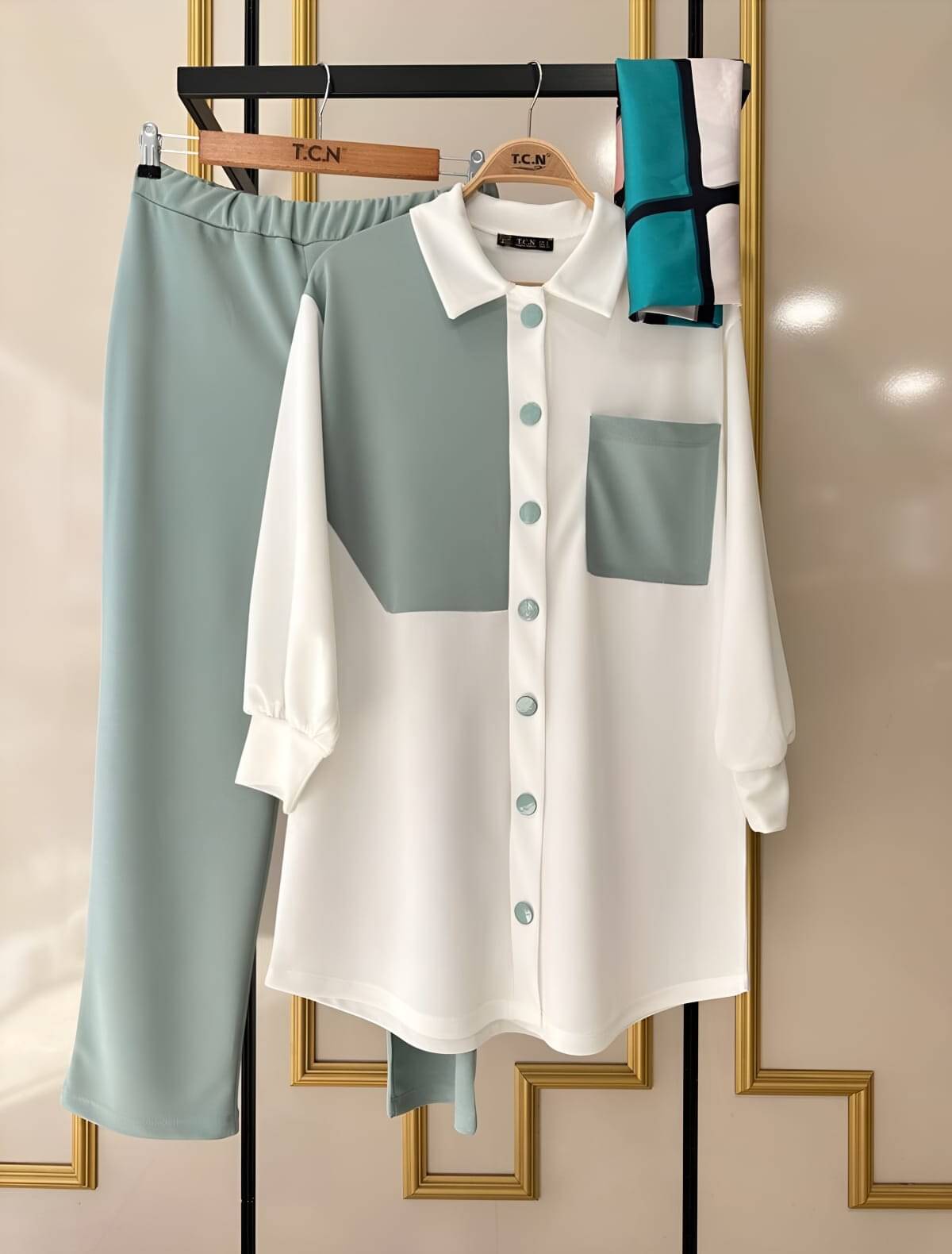     			ITZ Women Shirt With Palazzos Co-Ord Set ( Multicolor 1 )