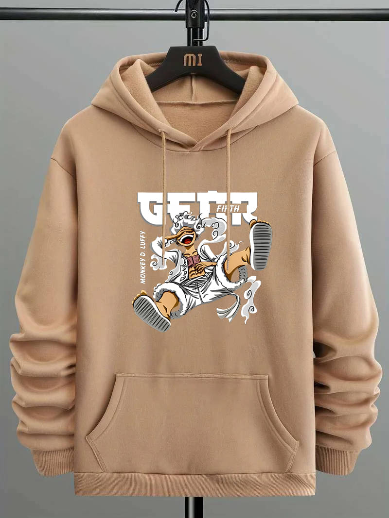     			KCON Fleece Hooded Men's Sweatshirt - Beige ( Pack of 1 )