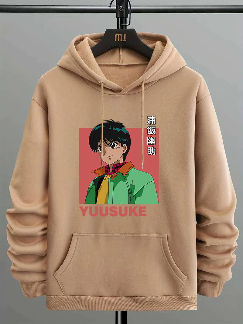     			KCON Fleece Hooded Men's Sweatshirt - Beige ( Pack of 1 )