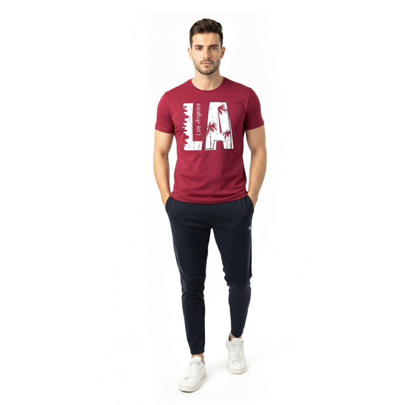     			KWINGS Men 100% Cotton Regular Fit Printed T-Shirt ( Red )