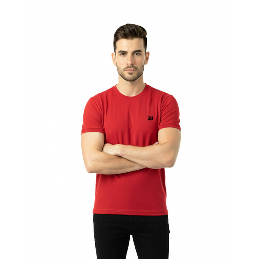     			KWINGS Men Cotton Blend Regular Fit Solid T-Shirt ( Red )
