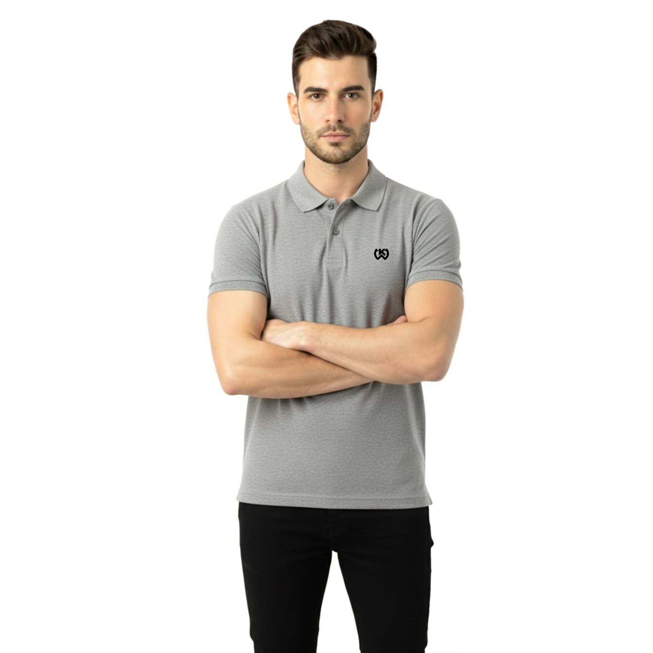 KWINGS Men Cotton Blend Regular Fit Solid Polo T Shirt ( Grey ) KWINGS Men Cotton Blend Regular Fit Solid Polo T Shirt ( Grey )