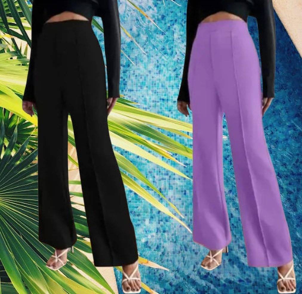     			L Fashion Jeans Women Rayon Blend Casual Trousers ( Purple )