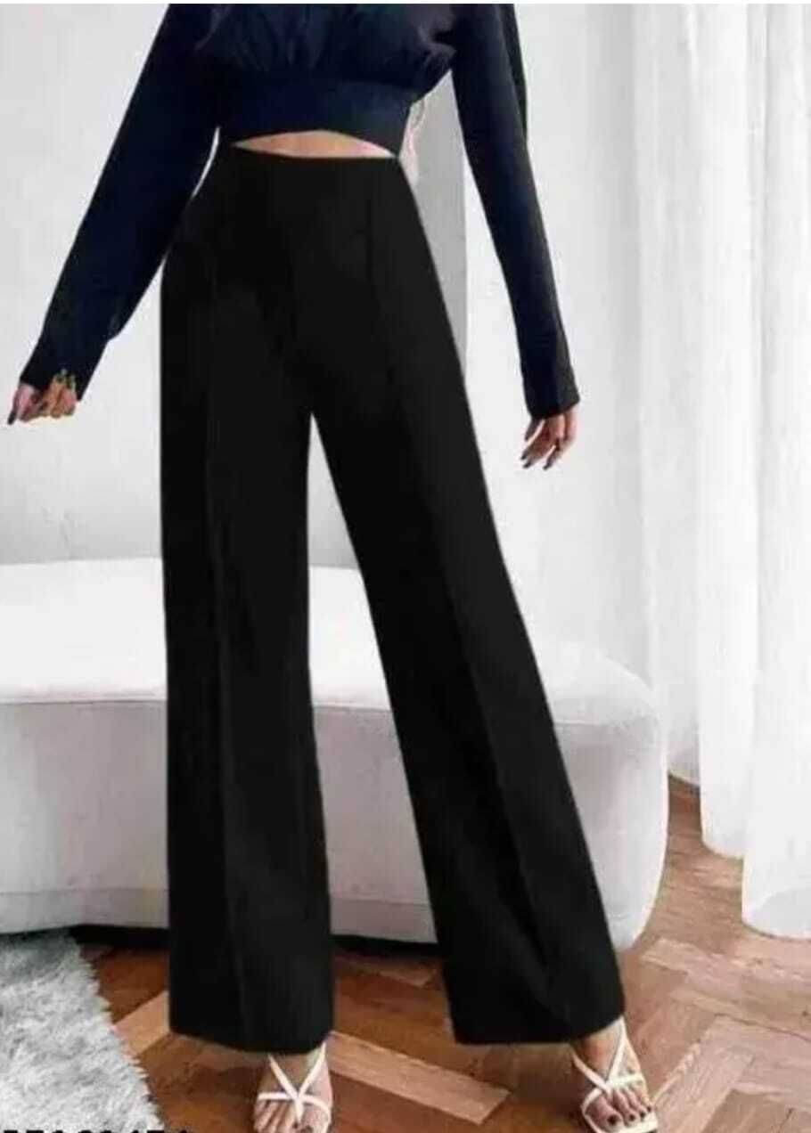     			L Fashion Jeans Women Rayon Blend Casual Trousers ( Black )