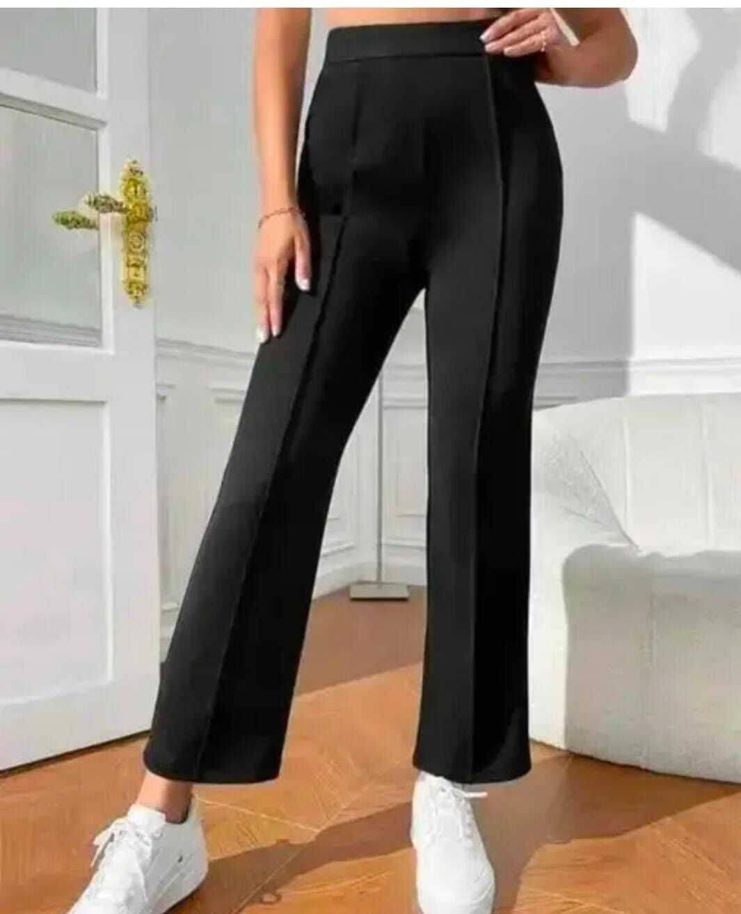     			L Fashion Jeans Women Rayon Blend Casual Trousers ( Black )