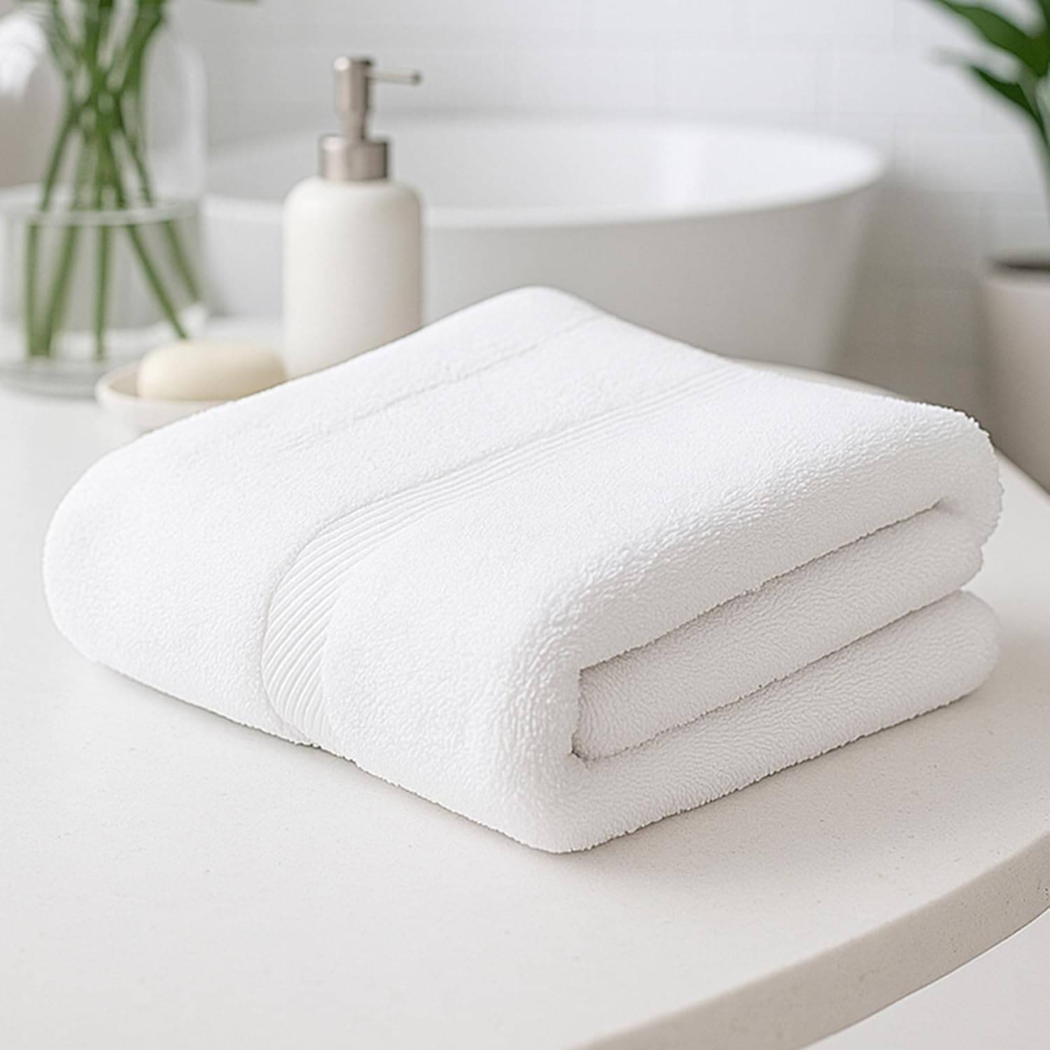     			LOVIO STORE Pack of 1 Cotton Above 600 -GSM Bath Towel ( White )