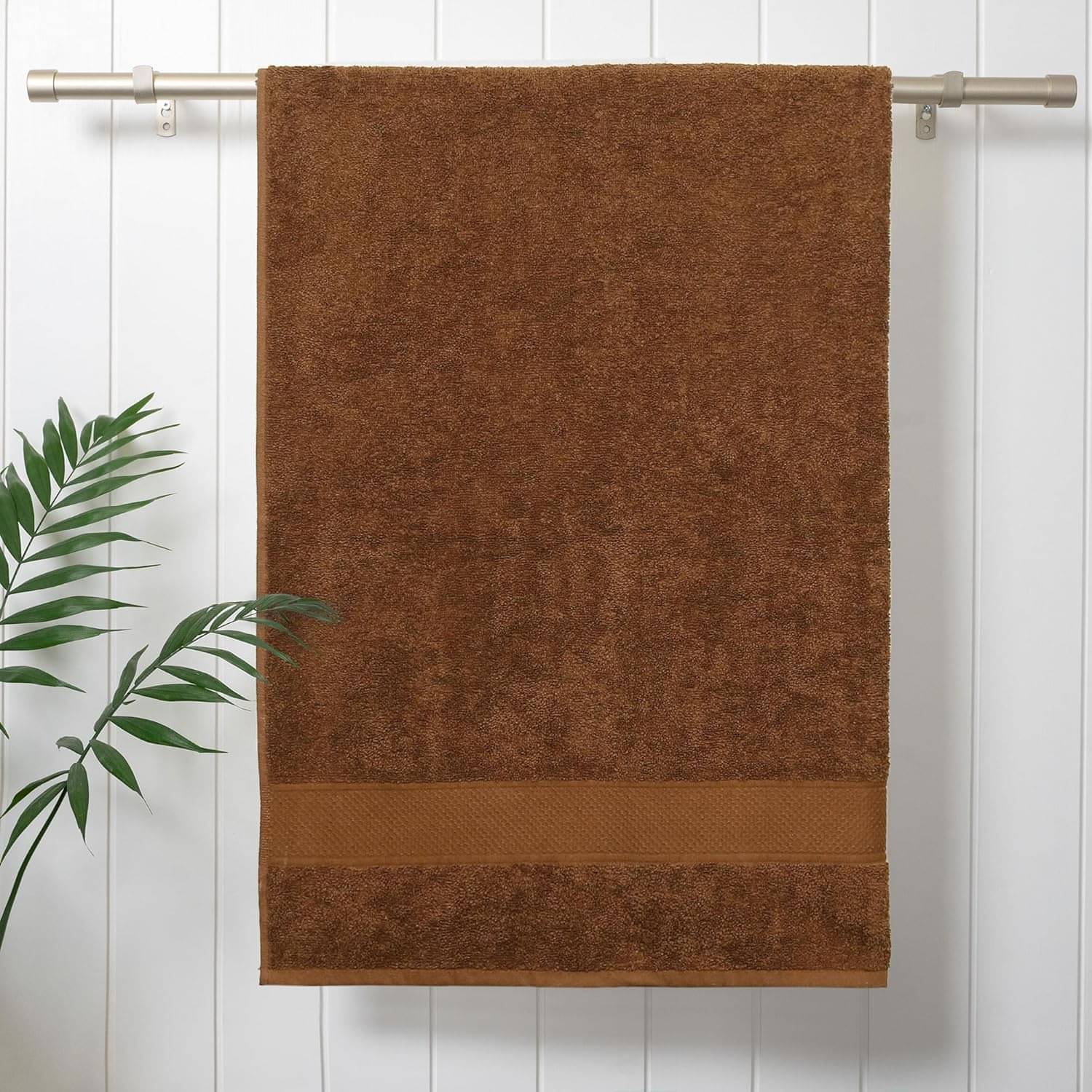     			LOVIO STORE Pack of 1 Cotton Above 600 -GSM Bath Towel ( Brown )