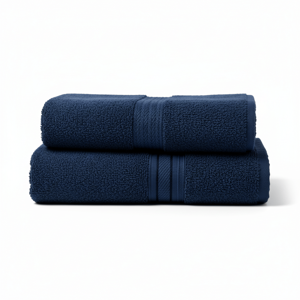    			LOVIO STORE Pack of 2 Cotton Above 600 -GSM Bath Towel ( Navy Blue )