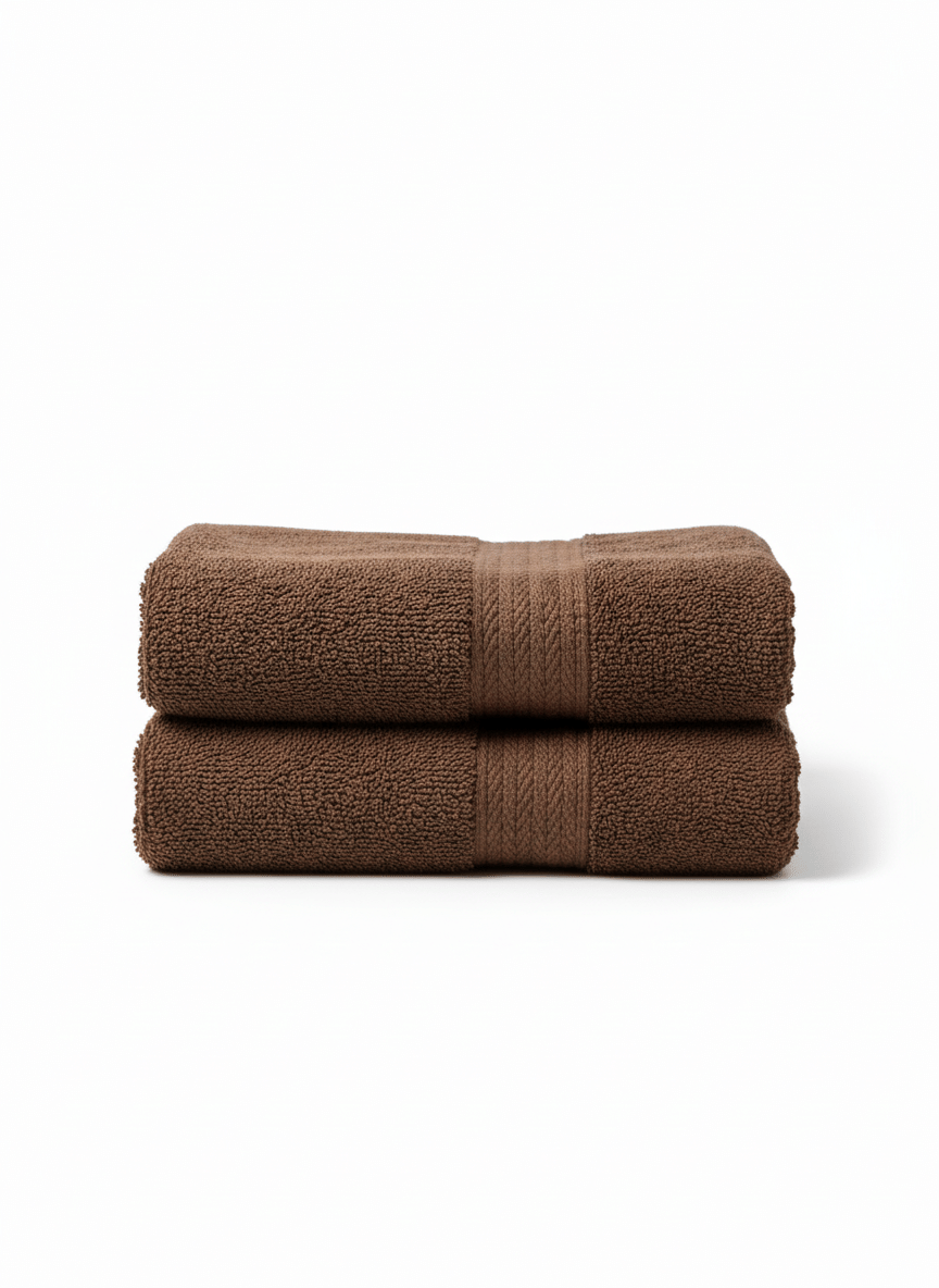     			LOVIO STORE Pack of 2 Cotton Above 600 -GSM Bath Towel ( Brown )