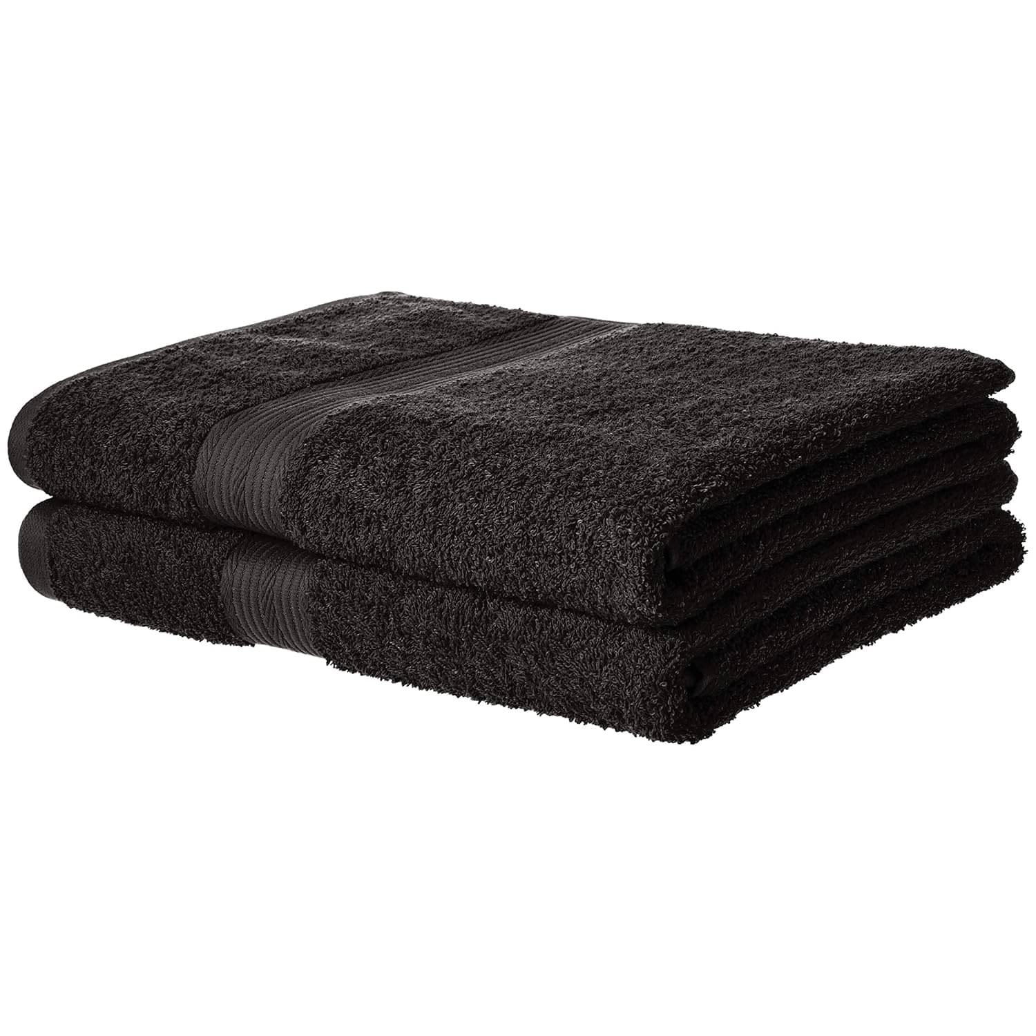     			LOVIO STORE Pack of 2 Cotton Above 600 -GSM Bath Towel ( Black )