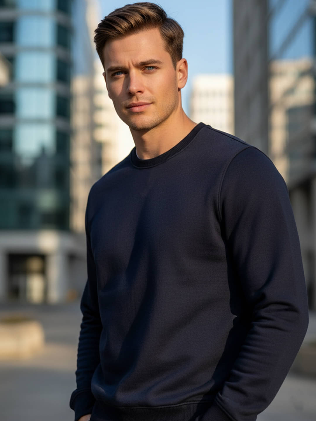 OAKWYN Fleece Round Neck Men's Sweatshirt - Navy Blue ( Pack of 1 ) OAKWYN Fleece Round Neck Men's Sweatshirt - Navy Blue ( Pack of 1 )