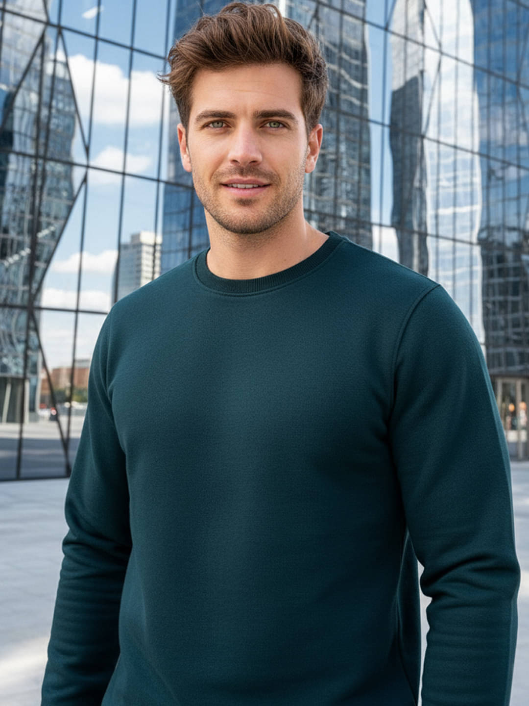 OAKWYN Fleece Round Neck Men's Sweatshirt - Teal ( Pack of 1 ) OAKWYN Fleece Round Neck Men's Sweatshirt - Teal ( Pack of 1 )