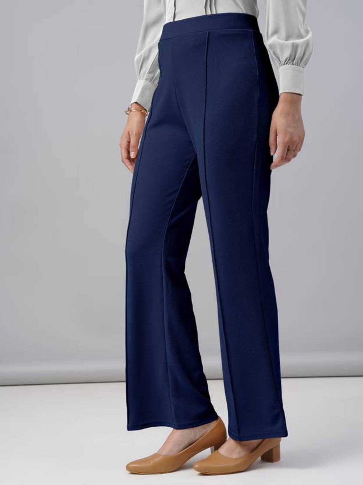 Qyaas Women Lycra Casual Trousers ( Navy Blue ) - Trousers | Buy online on ZillyBuy