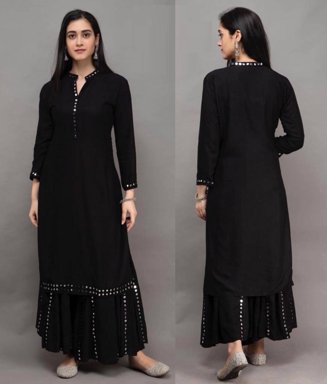    			SADASHIV LIFE STYLE Women Viscose Rayon Solid A-line Kurti ( Black )