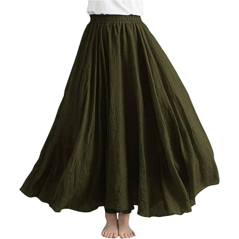    			SIDDHO HUM Dark Green Cotton Blend Women's Flared Skirt ( Pack of 1 )