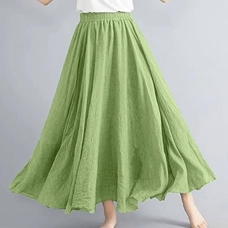    			SIDDHO HUM Green Cotton Blend Women's Flared Skirt ( Pack of 1 )