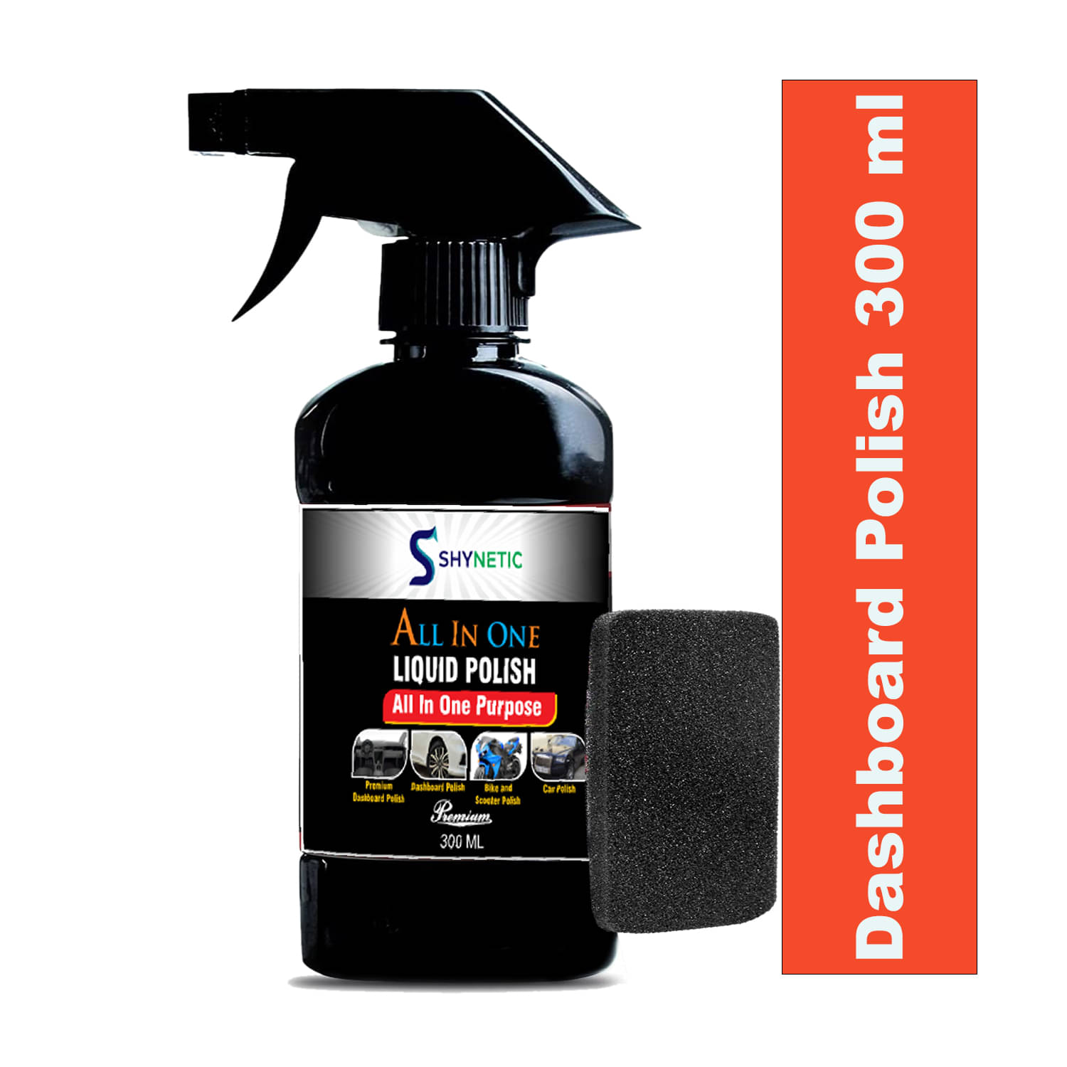     			Shynetic All In One Liquid Polish ,Car Polish , Dashboard Polish , Polish / Bike Polish , Interior Polish , High Gloss ,Long Lasting ,Spray Polish (300 ml)