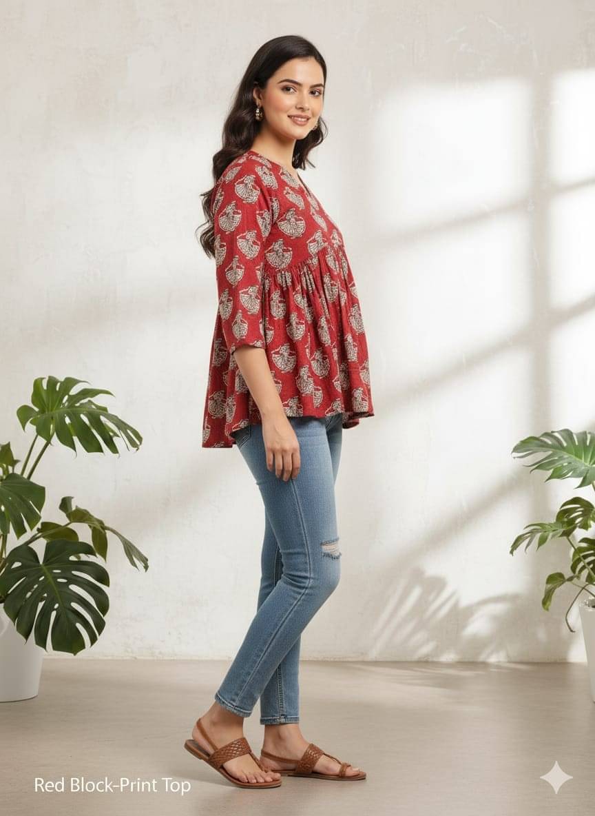     			Tankirti Women's Cotton Regular Top ( Maroon )