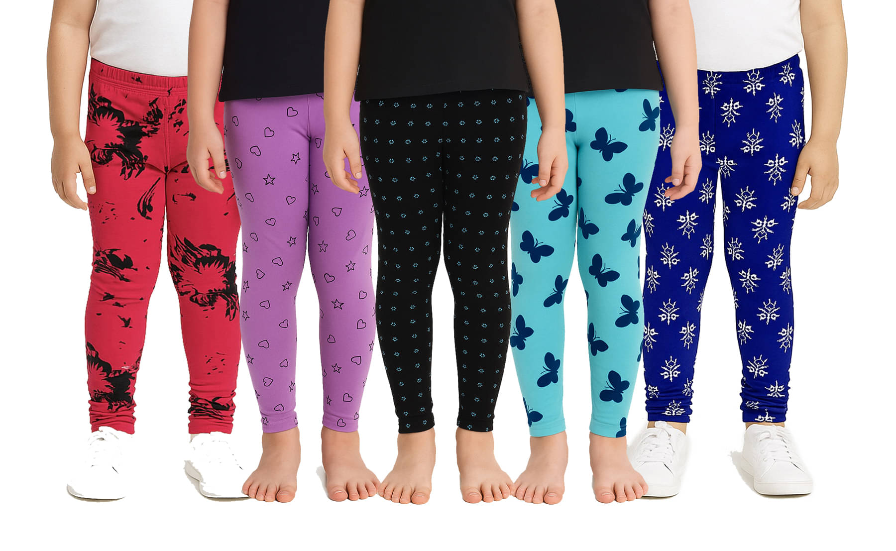     			Tik Tok wears Pack of 5 Girls Cotton Blend Legging ( Multicolor )