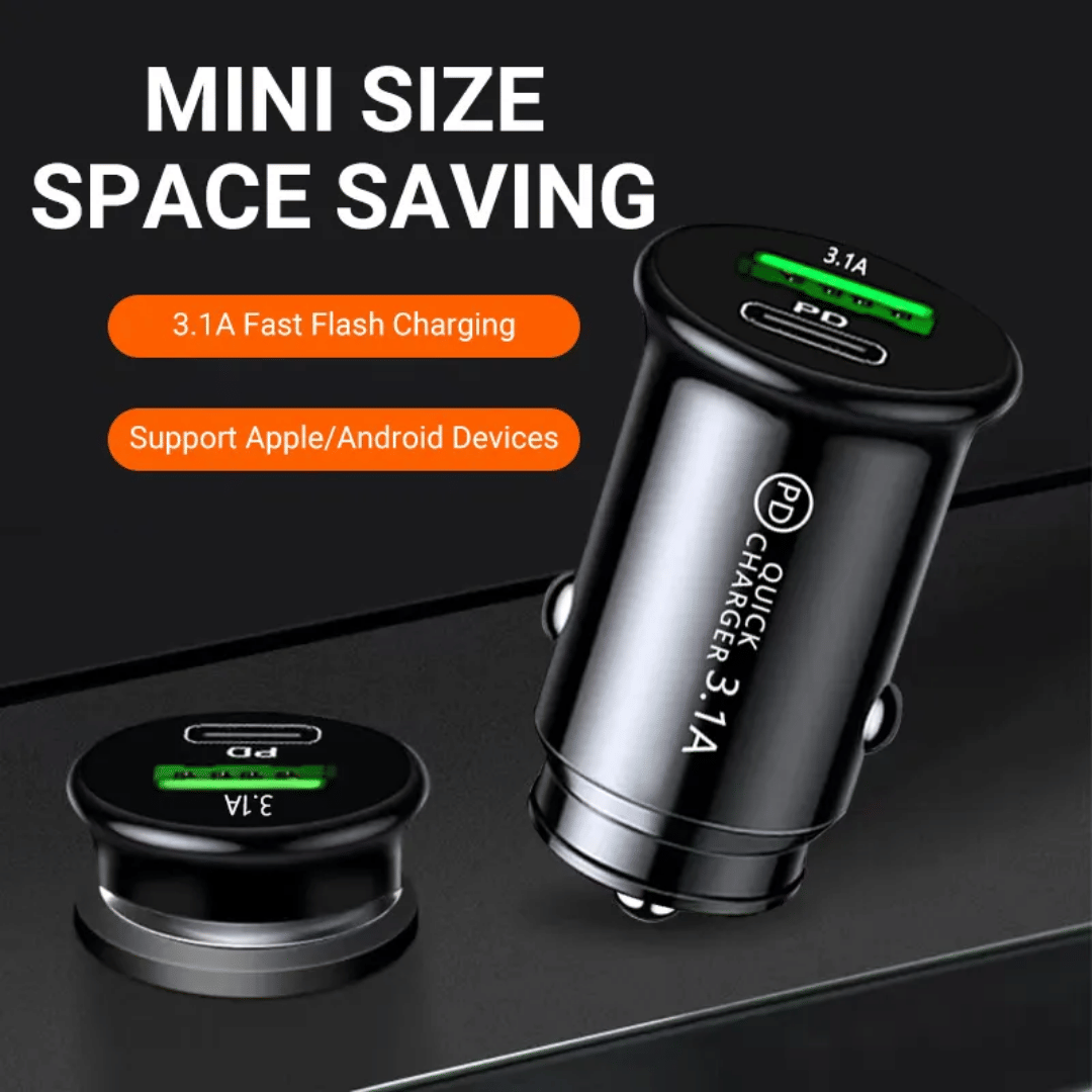 UniBoss Car Mobile Charger Turbo & Fast QC PD Black UniBoss Car Mobile Charger Turbo & Fast QC PD Black