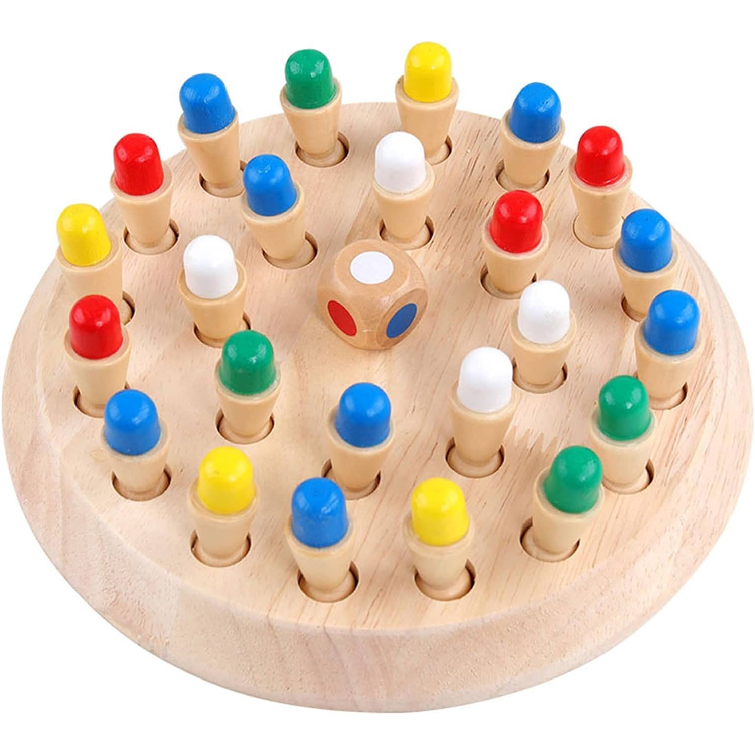     			Wooden Color Matching & Memory Chess Game | Fun Brain Training Board Game for Kids & Family